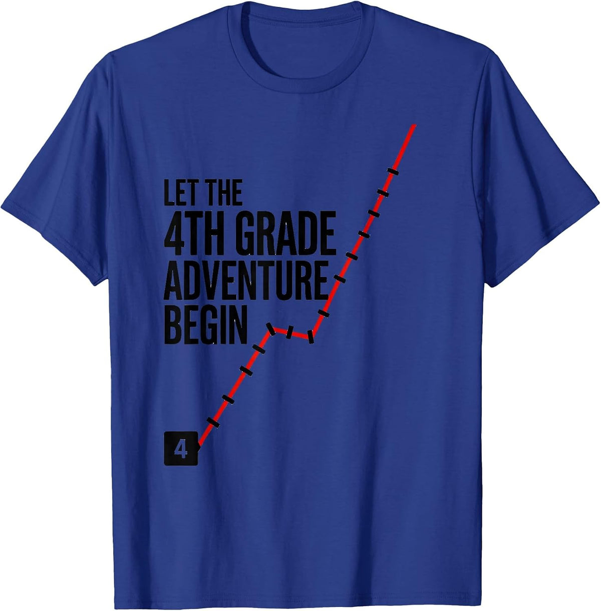 Men's Let The 4th Grade Adventure Begin Fourth Grade Teacher Kids T-Shirt - Royal Blue