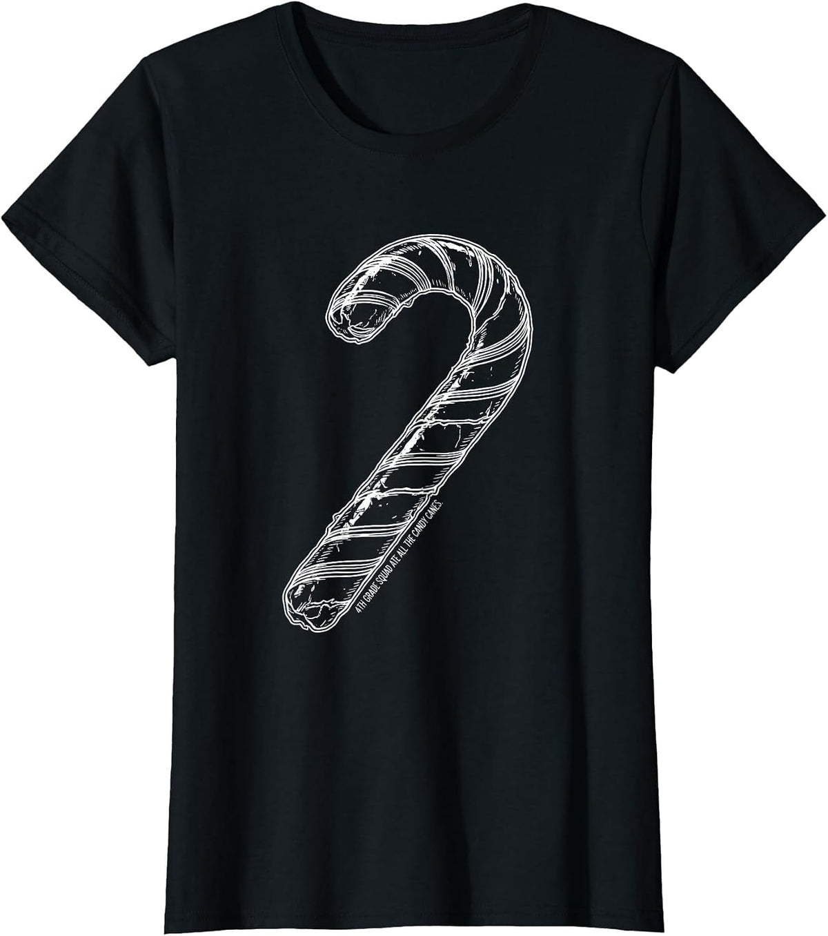 4th Grade Squad Ate All The Candy Canes Teacher Humor T-Shirt - Black