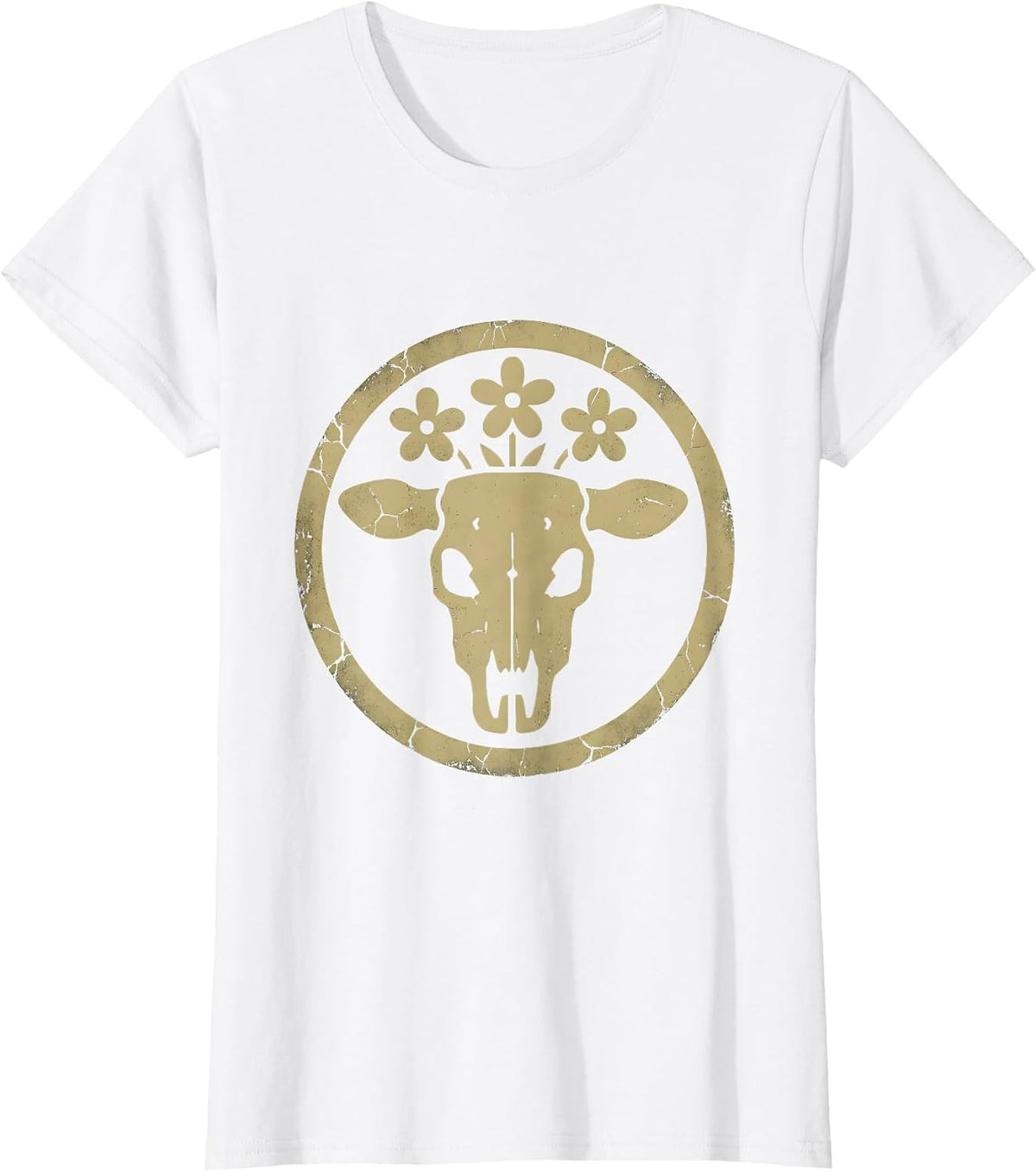 Women's Cowgirl Bucking Bronco Sunset Western Rodeo T-Shirt - White