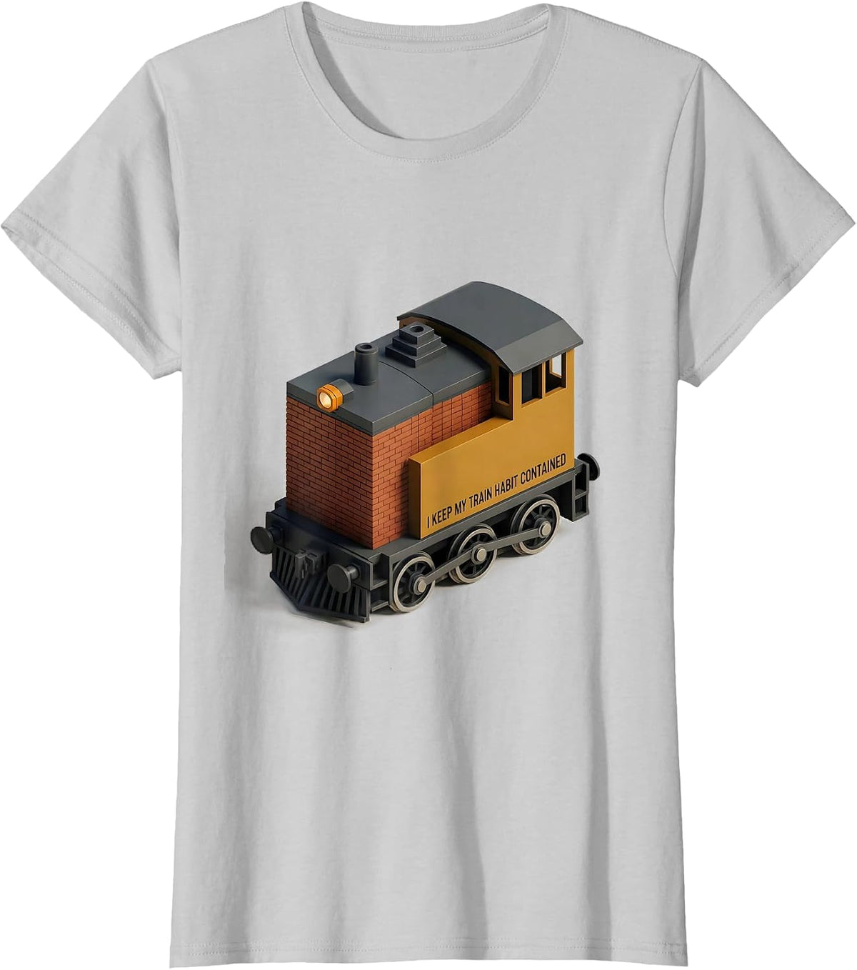 I Keep My Train Habit Contained Funny Train Enthusiast Model T-Shirt - Silver Grey