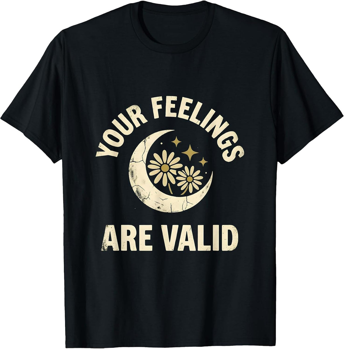 Men's Your Feelings Are Valid School Counselor Design T-Shirt - Black