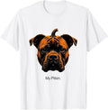 Men's My Pitkin Minimalist Pitbull Halloween Pumpkin Dog Lover T-Shirt - White