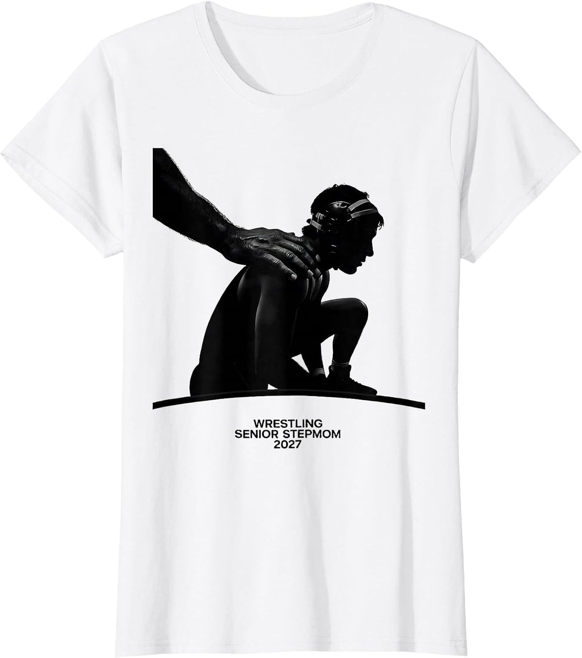 Women's Wrestling Senior Stepmom 2027 Graduation Senior Night T-Shirt - White