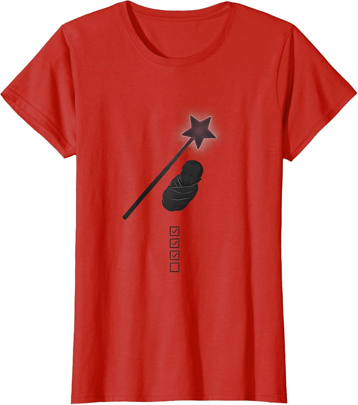 Women's Fairy Godmother Star Baby Minimalist Whimsical Gift T-Shirt - Red