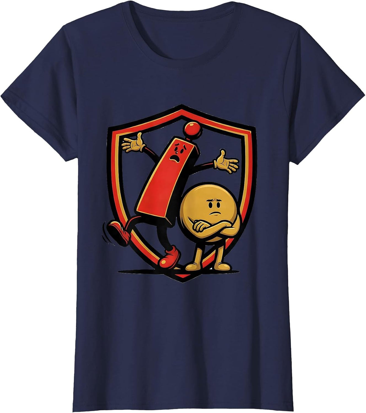 Women's Alarm Exclamation Mark Grammar Teacher Humor T-Shirt - Navy Blue