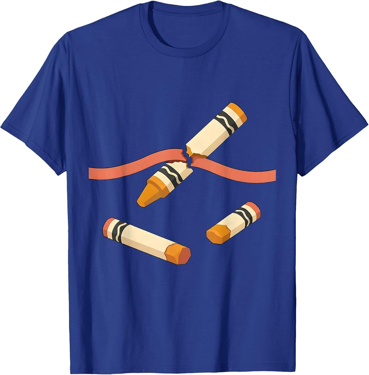 Broken Crayons Awareness Ribbon Mental Health Support T-Shirt - Royal Blue