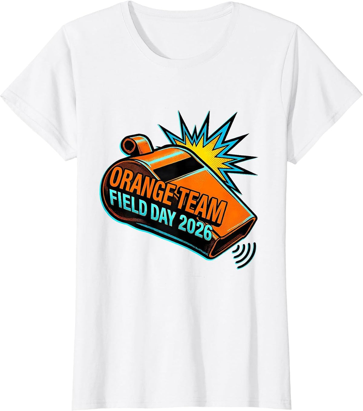 Orange Team Field Day 2026 Pop Art Teacher Kids T-Shirt - White