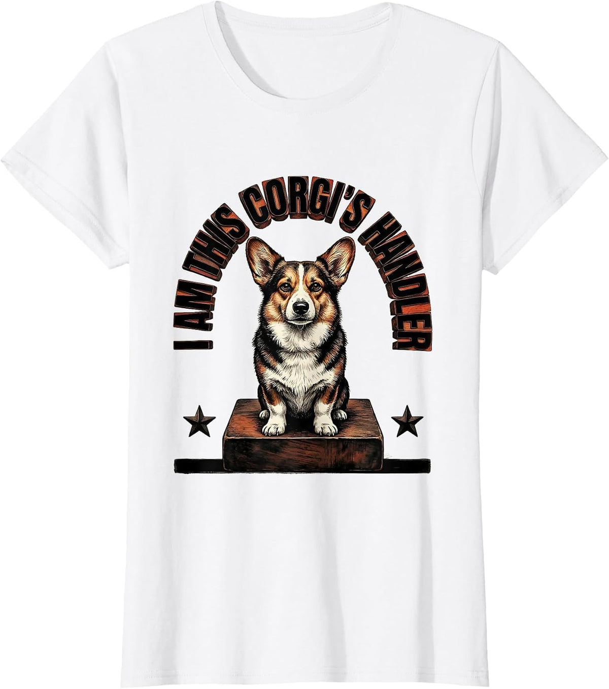 I Am This Corgi's Handler Funny Corgi Owner Dog Lover Humor T-Shirt - White