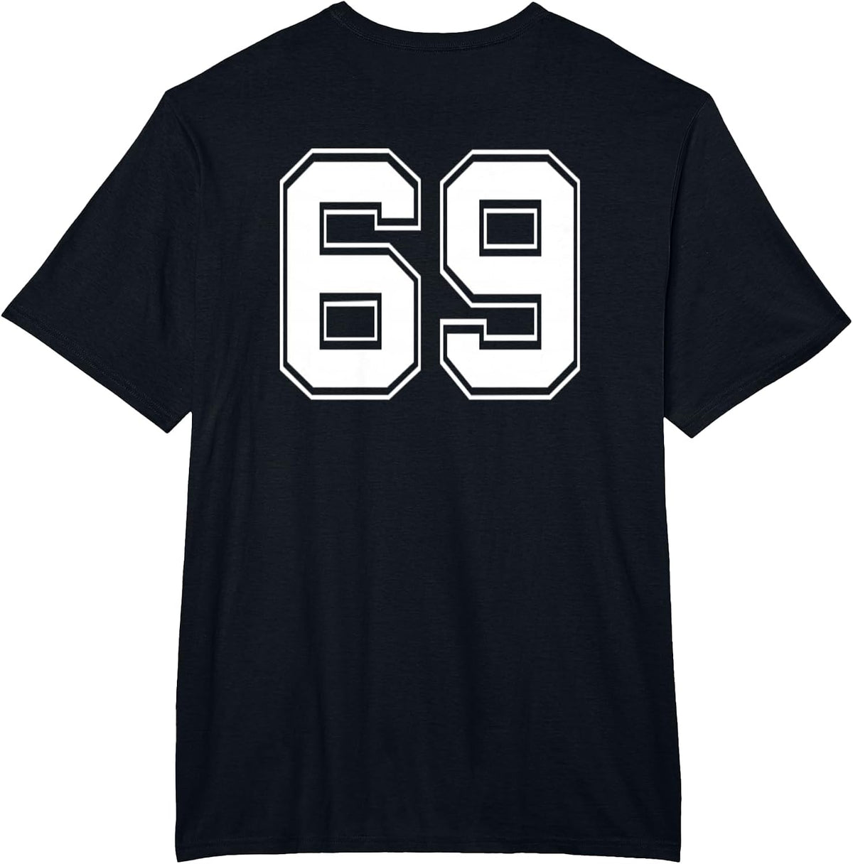 Number 69 Football Baseball Soccer Jersey Uniform T Shirt T-Shirt - Black