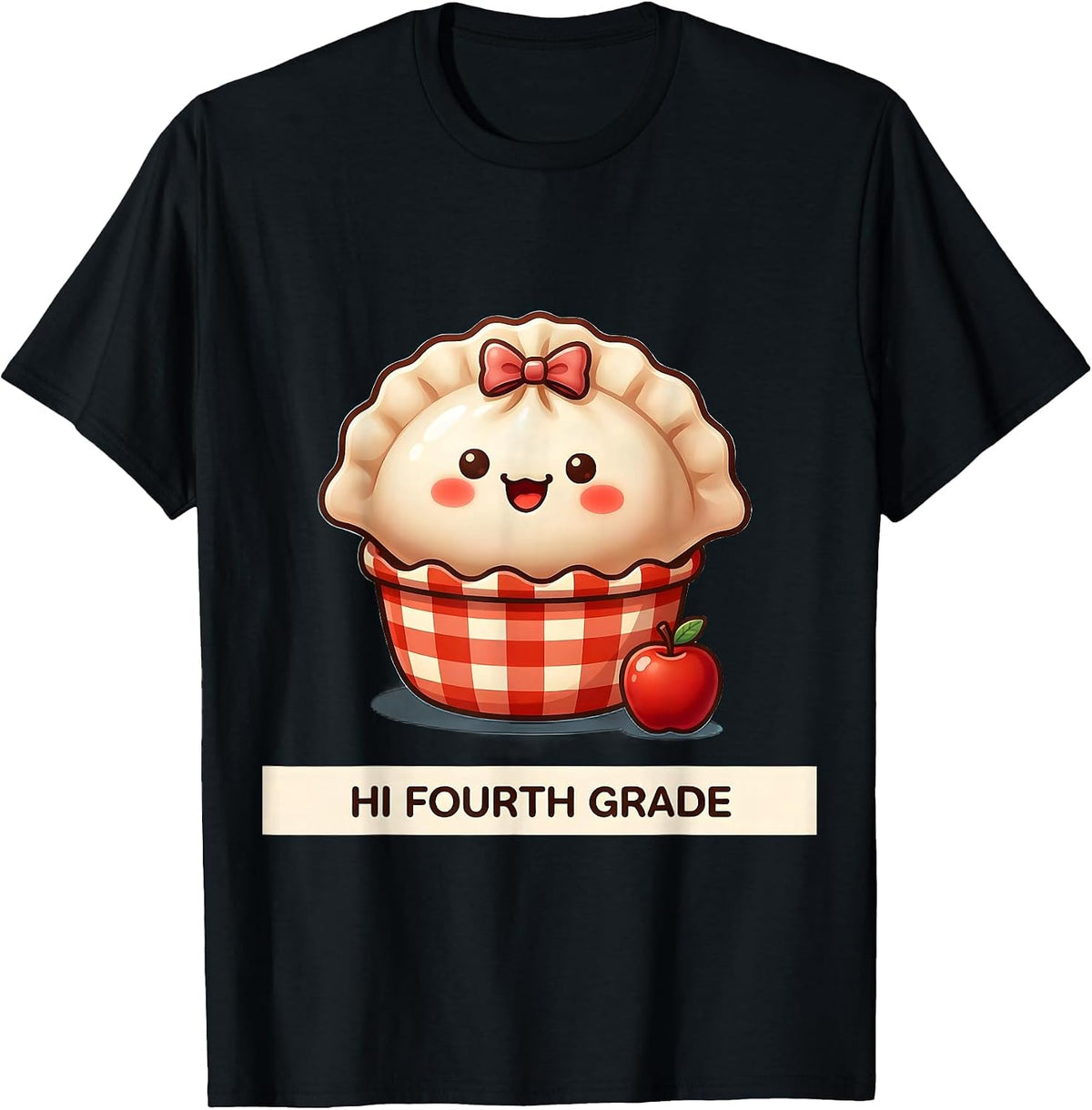 Men's Hi Fourth Grade Cute Dumpling Back to School Girl Teacher T-Shirt - Black