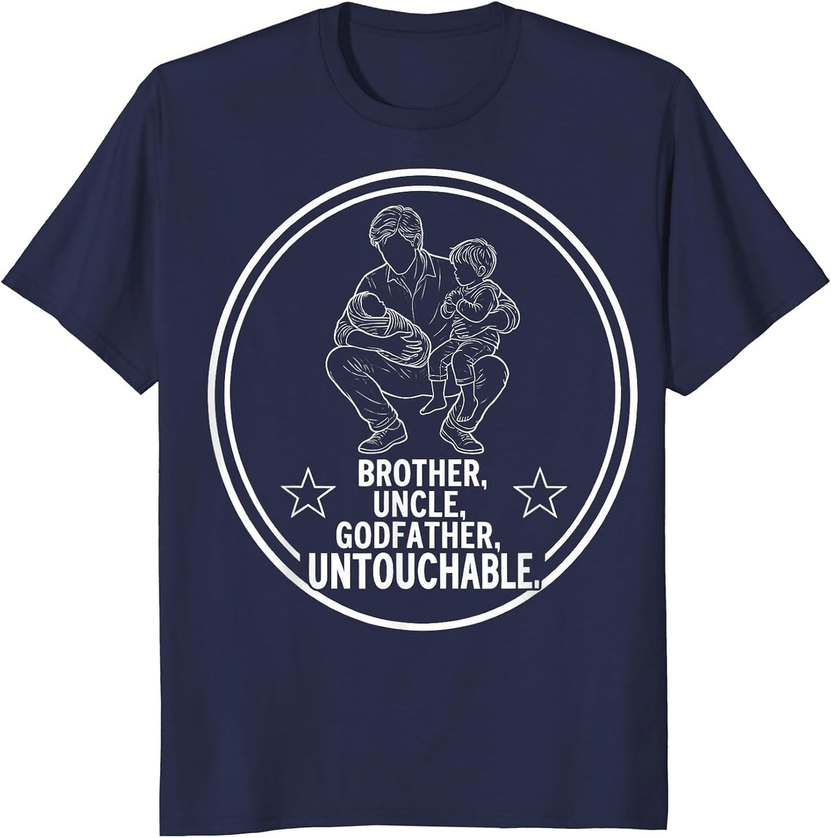 Men's Brother Uncle Godfather Untouchable Cool Uncle T-Shirt - Navy Blue