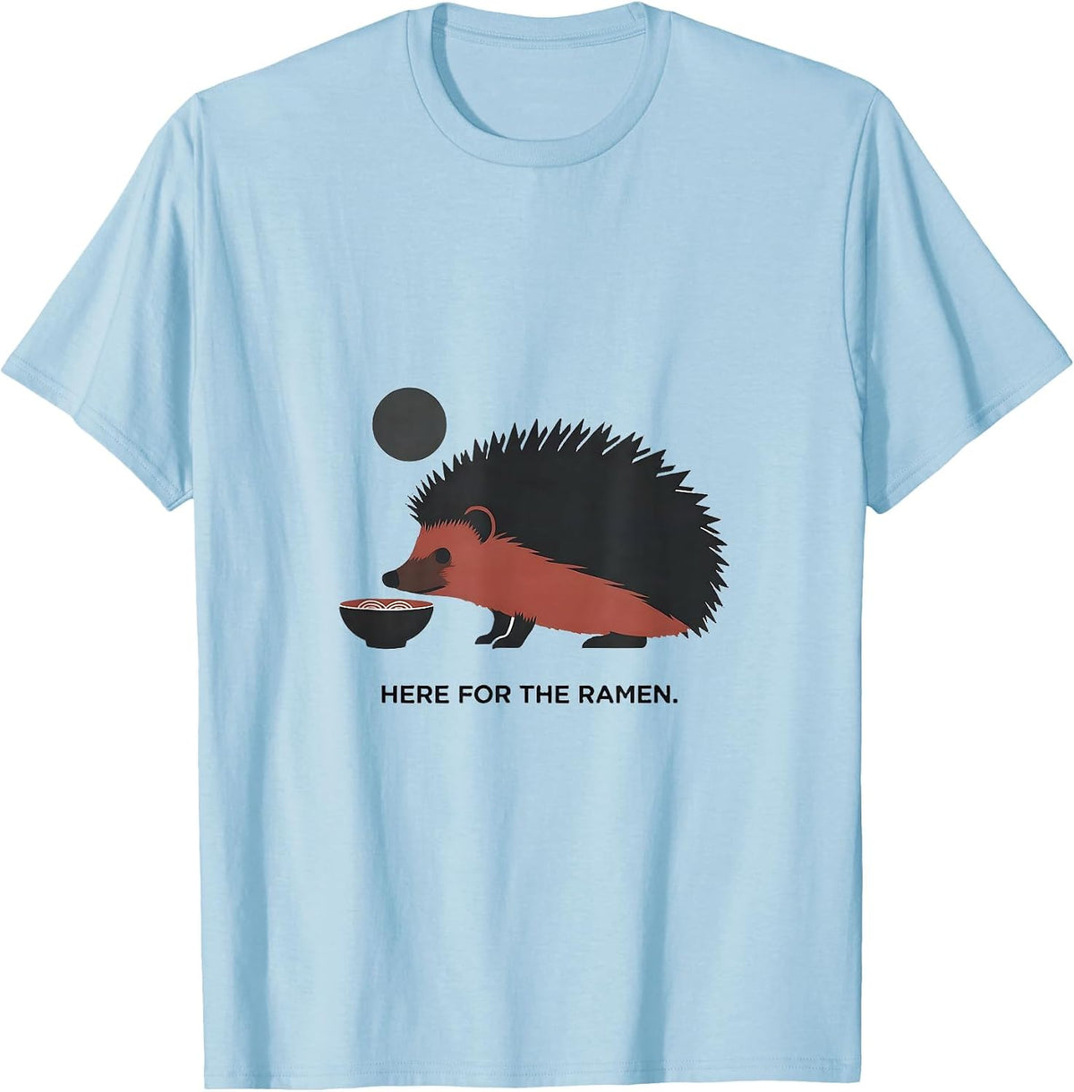 Men's Here For The Ramen Funny Japanese Cat Anime Kawaii Graphic T-Shirt - Baby Blue