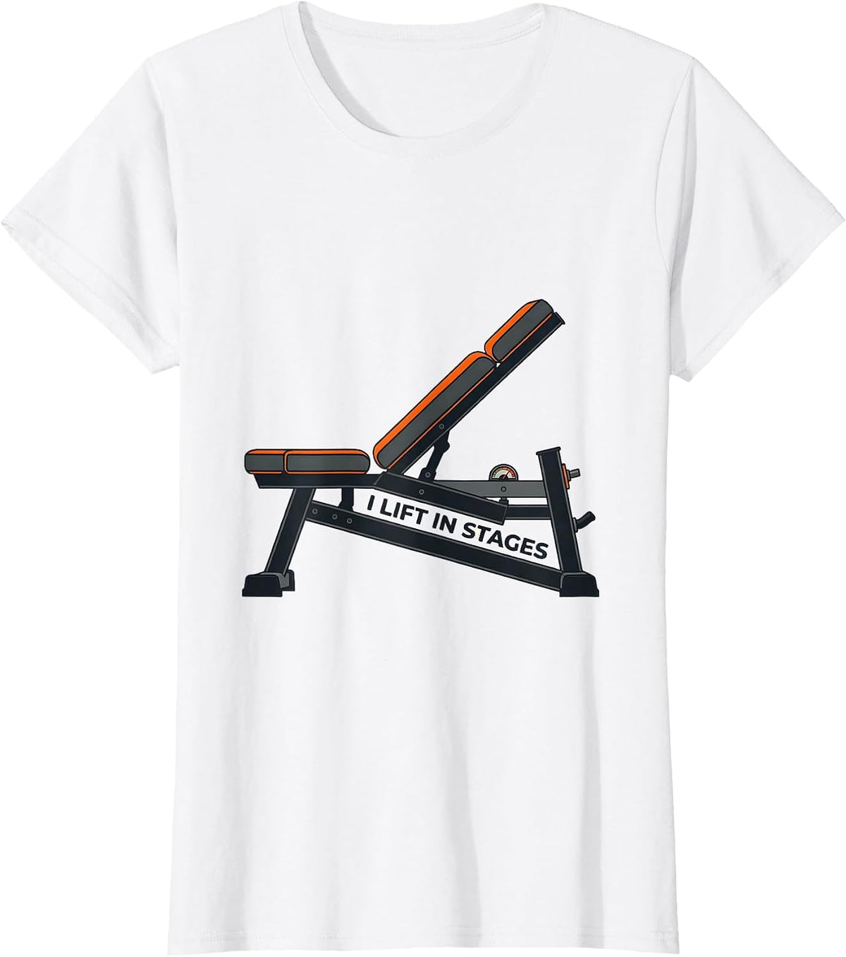 I Lift In Stages Funny Gym Workout Weightlifting Humor T-Shirt - White