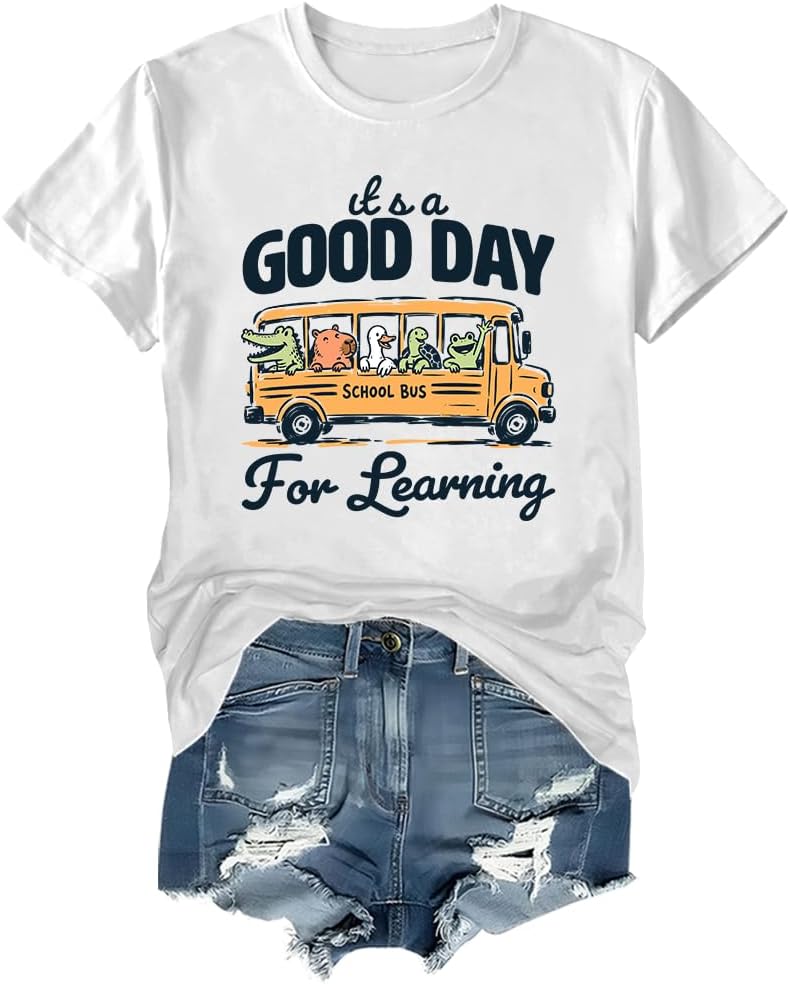 It's A Good Day for Learning Shirt Teacher T-Shirt - Crew-white