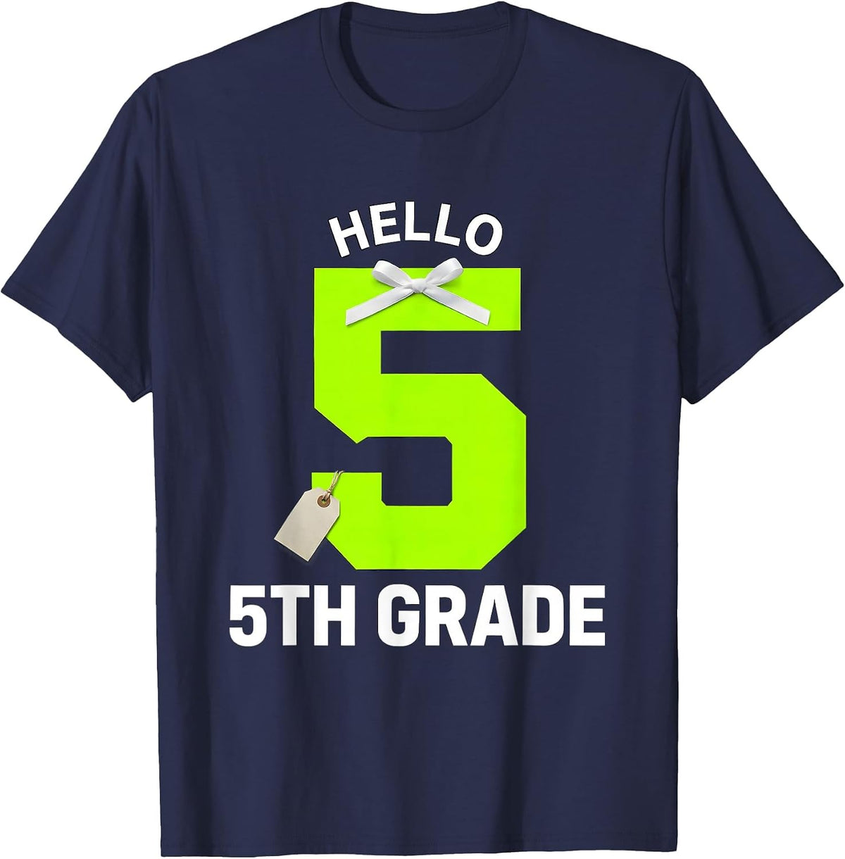 Hello 5th Grade Playful Back To School Teacher Student T-Shirt - Navy Blue