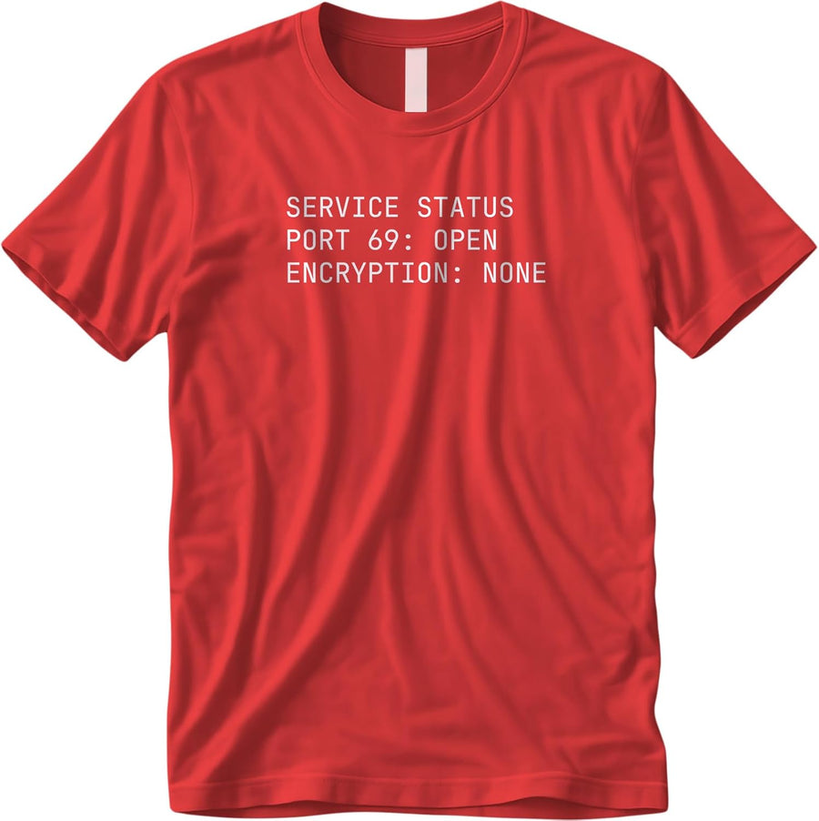 Port 69 Open - Network Engineer T-Shirt - Red