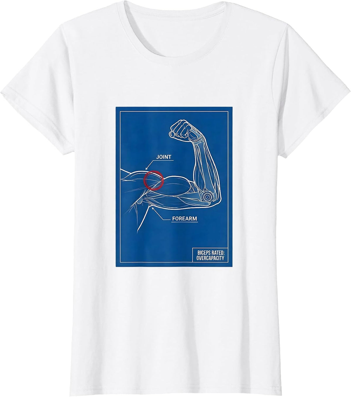 Biceps Rated: Overcapacity Technical Blueprint Gym T-Shirt - White