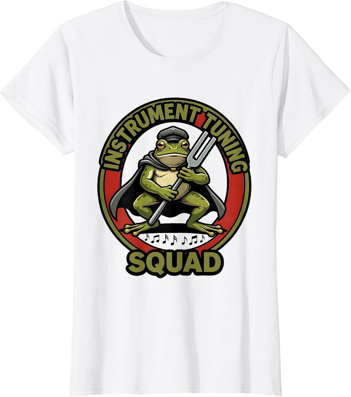 Instrument Tuning Squad Funny Frog Teacher Back to School T-Shirt - White