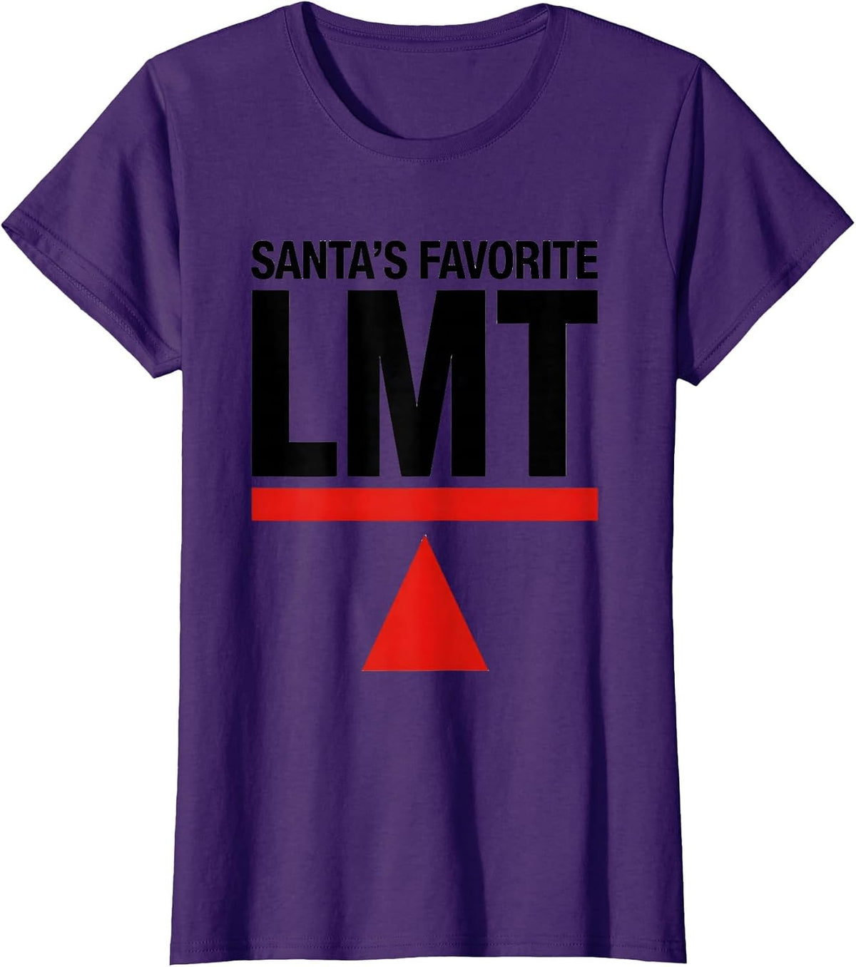 Women's Santa's Favorite LMT Funny Physical Therapy Christmas T-Shirt - Purple