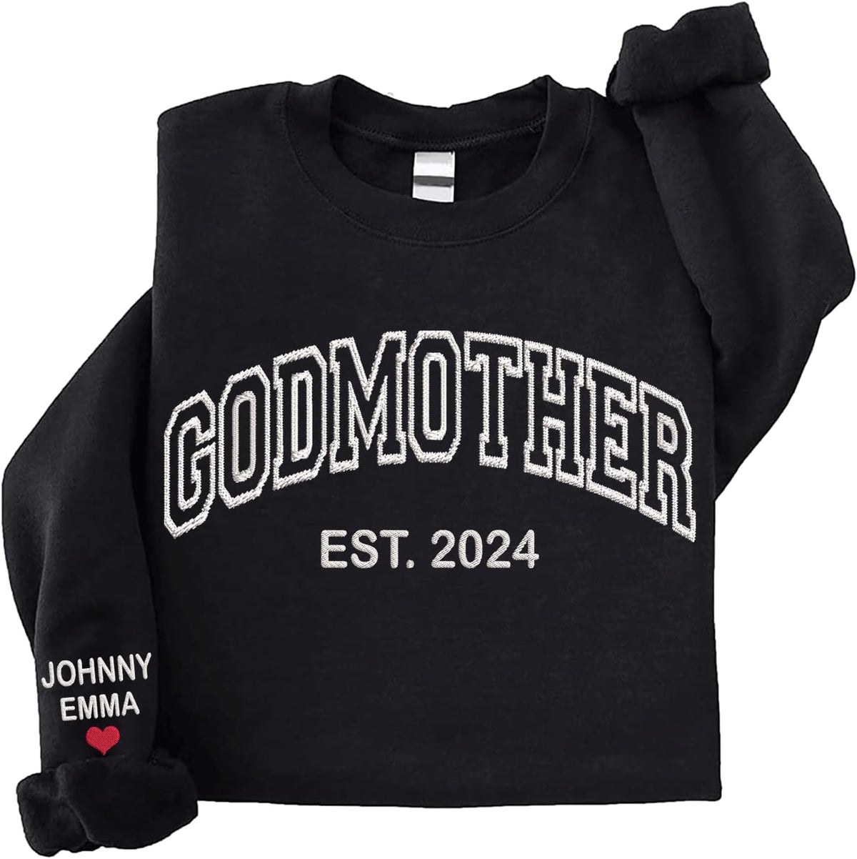 Love Signal Personalized Embroidered Grandma Crewneck Sweatshirt, Mothers Day Shirts, Mama Sweatshirt with Kids Name -