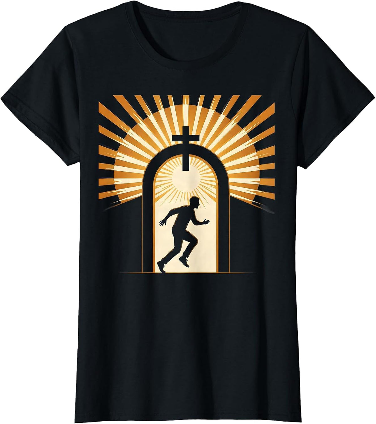 Women's Mental Health Walking Into Light Illustration T-Shirt - Black