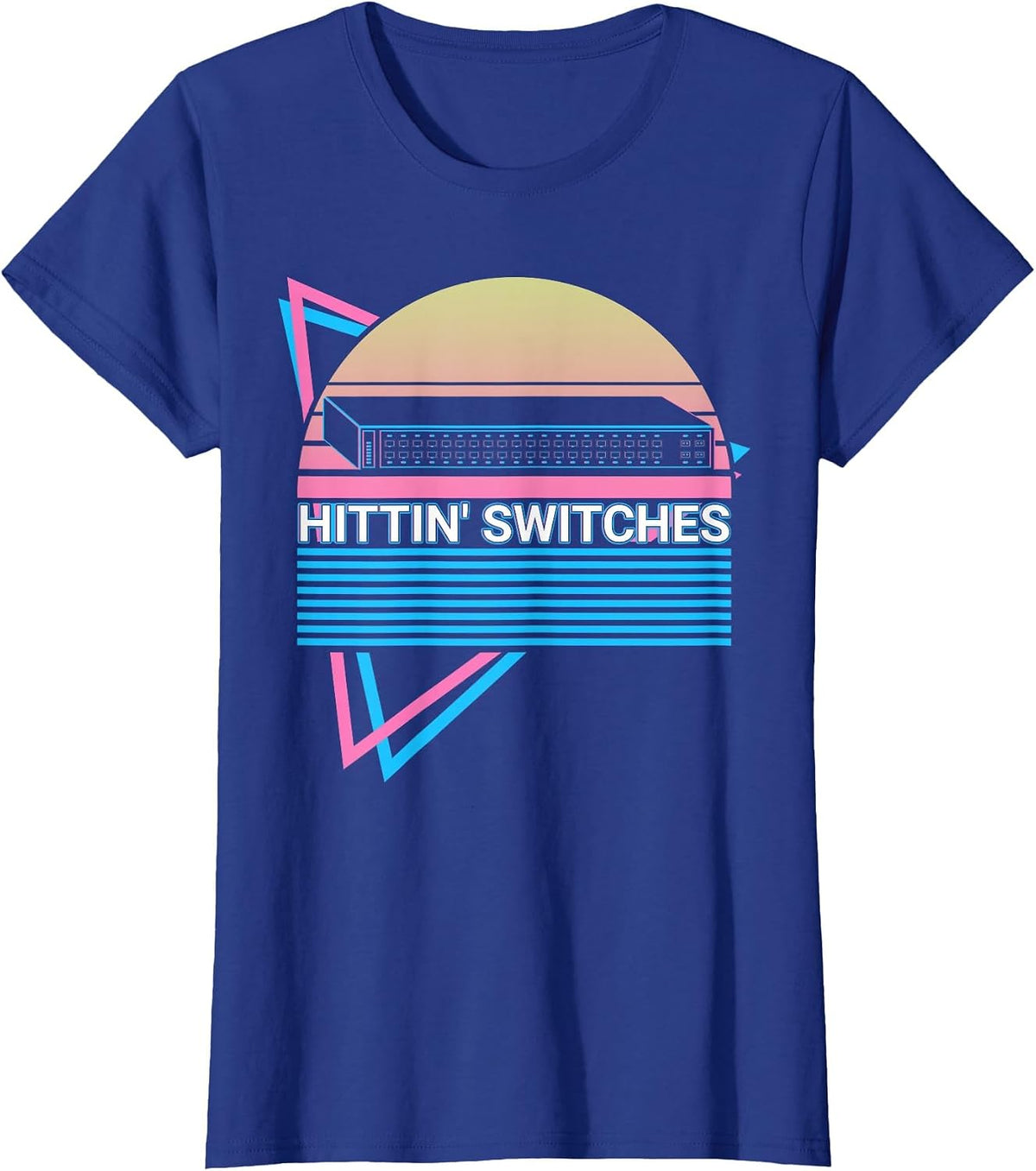 Network Engineering Retro Hittin' Switches T-Shirt - Royal Blue