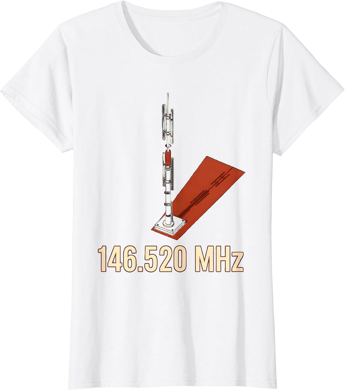 146.520 MHz Exploded View Technical Ham Radio Operator Humor T-Shirt - White