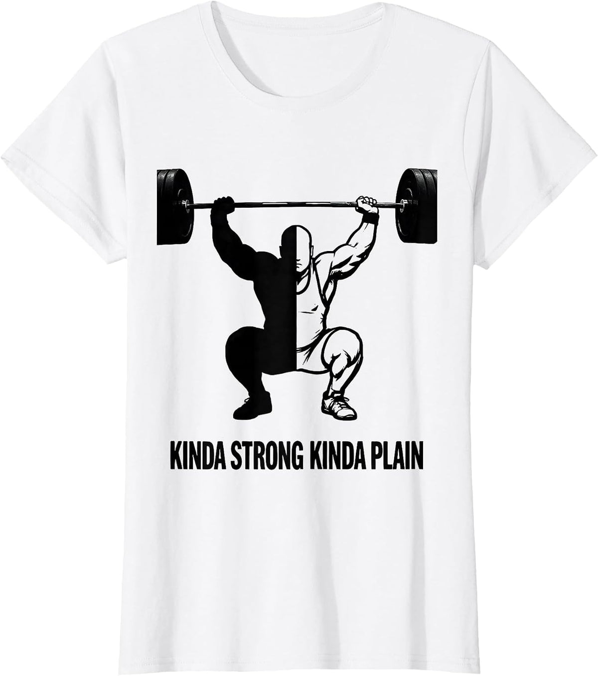 Women's Kinda Strong Kinda Plain Funny Gym Workout Weightlifting T-Shirt - White
