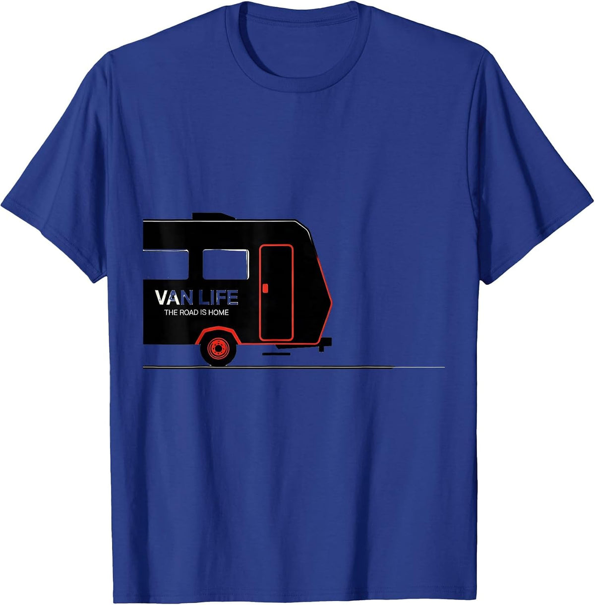 Men's Van Life The Road Is Home Retro Camper Nomad Pride T-Shirt - Royal Blue