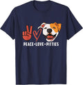 Peace Love Pitties Funny Cute Pitbull Face Pits T-Shirt - Navy Blue