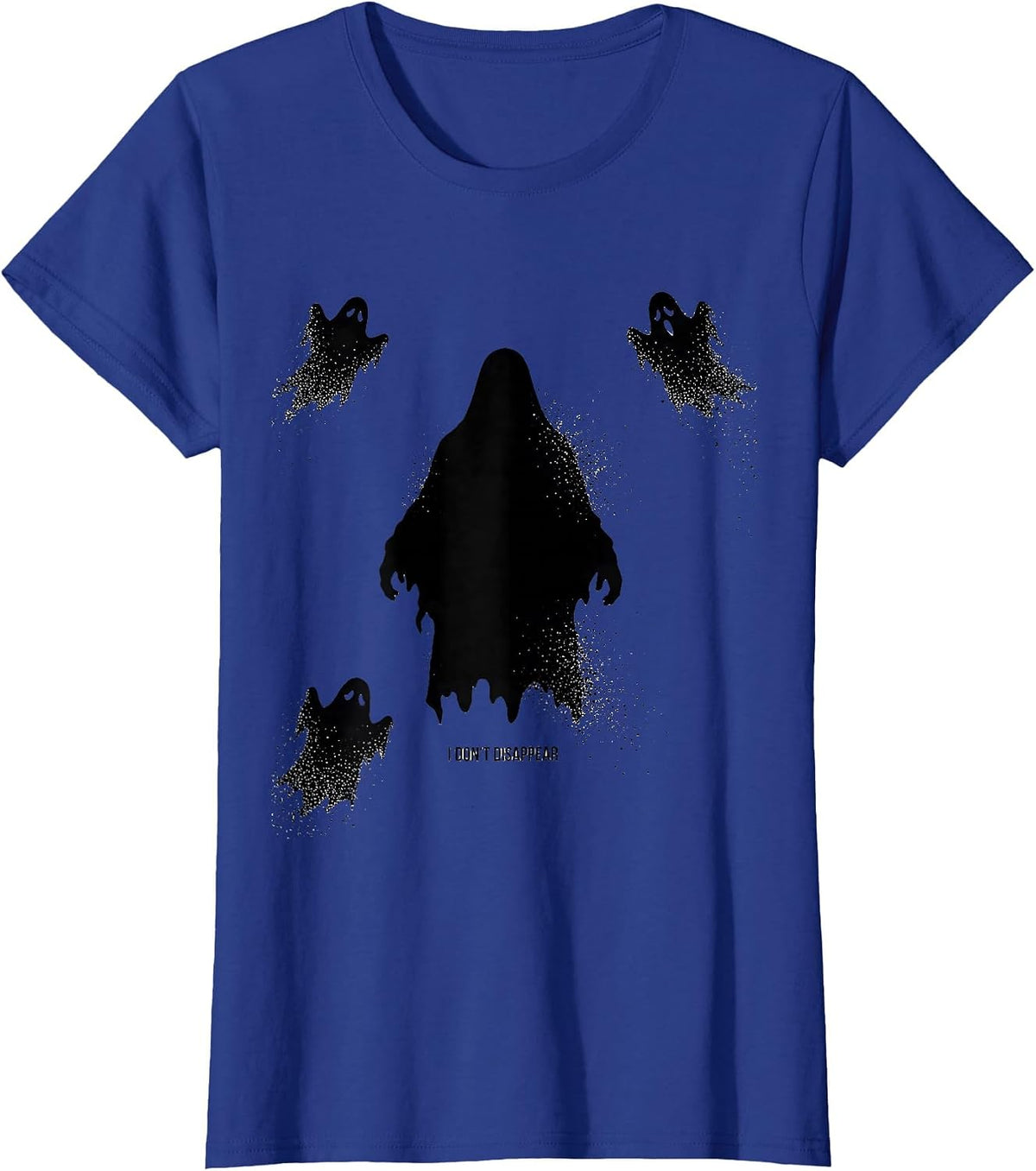Women's I Don't Disappear Ghost Mental Health Halloween Awareness T-Shirt - Royal Blue