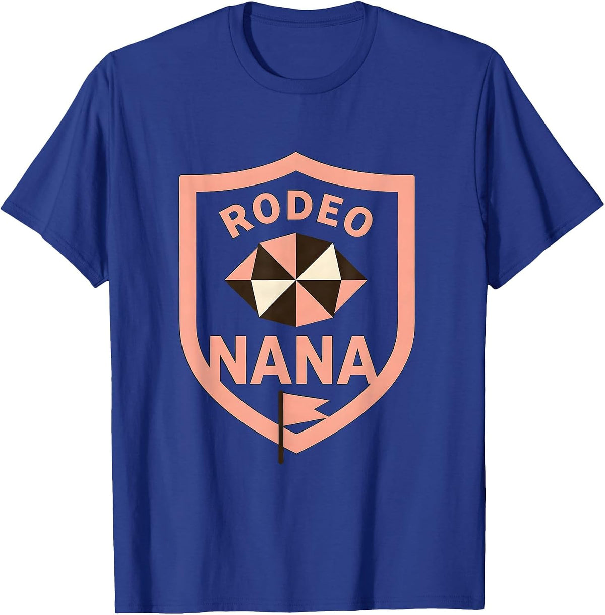 Men's Rodeo Nana Quilted Patchwork Cowgirl Birthday Party Family T-Shirt - Royal Blue