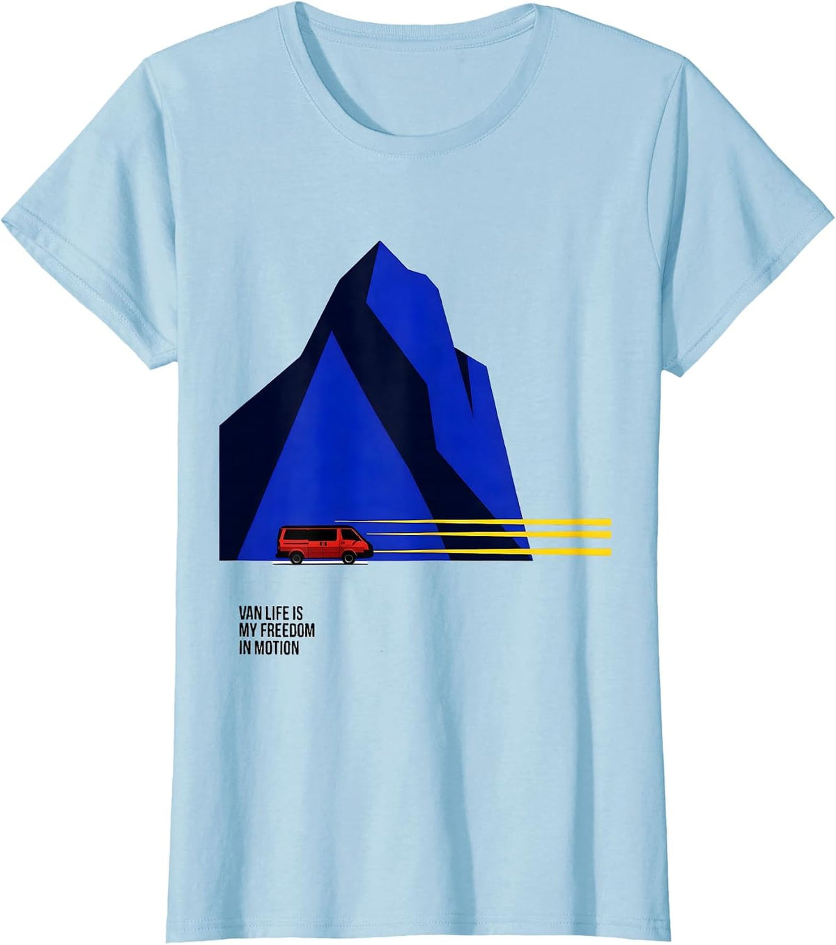 Van Life Is My Freedom In Motion Bauhaus Modernist Van T-Shirt - Baby Blue