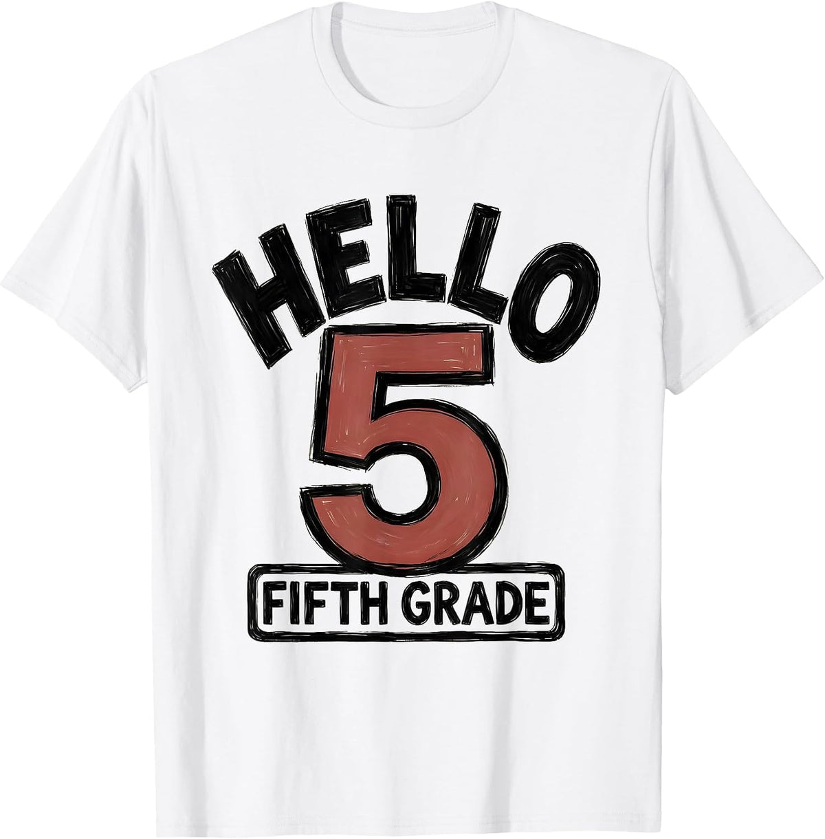 Men's Hello, Fifth Grade Cute Fifth Grade Teacher Back To School T-Shirt - White