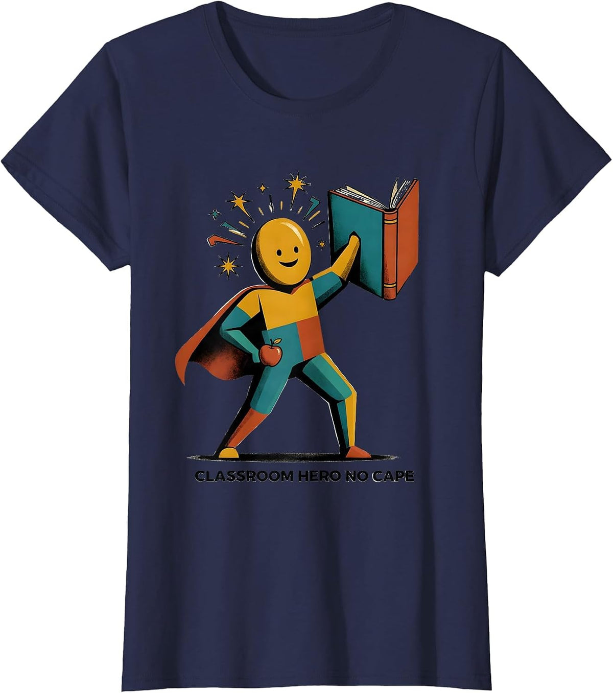 Women's Classroom Hero No Cape Paraprofessional Design T-Shirt - Navy Blue