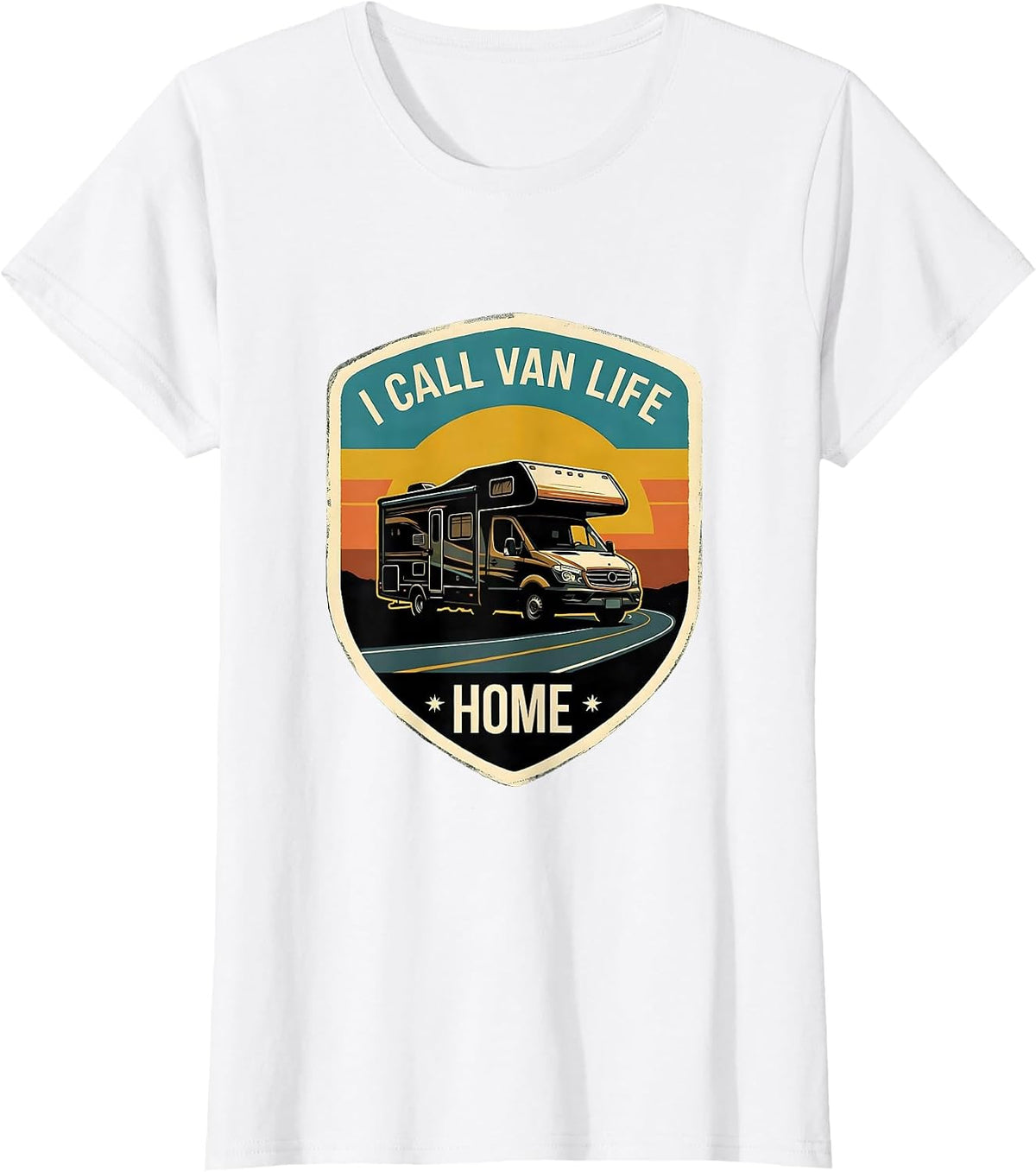 I Call Van Life Home Retro Vintage Van Dwellers Nomads Pride T-Shirt - White
