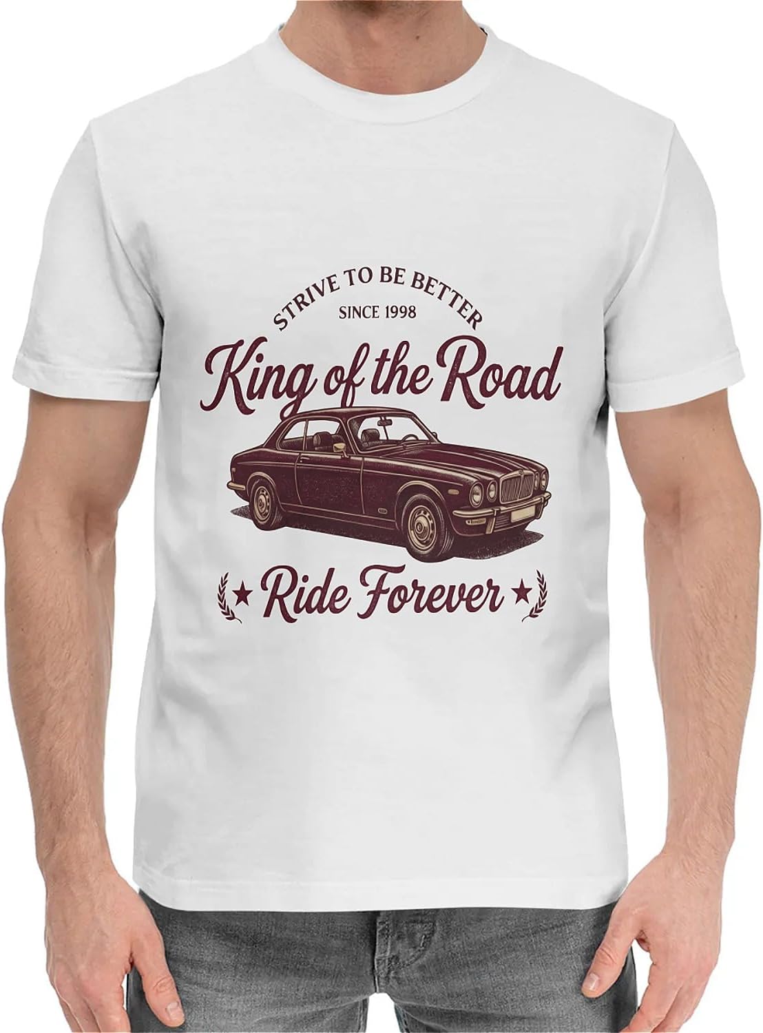 Classic Car Graphic Tee for Men Women, Vintage Automobile Shirt - King of the Road
