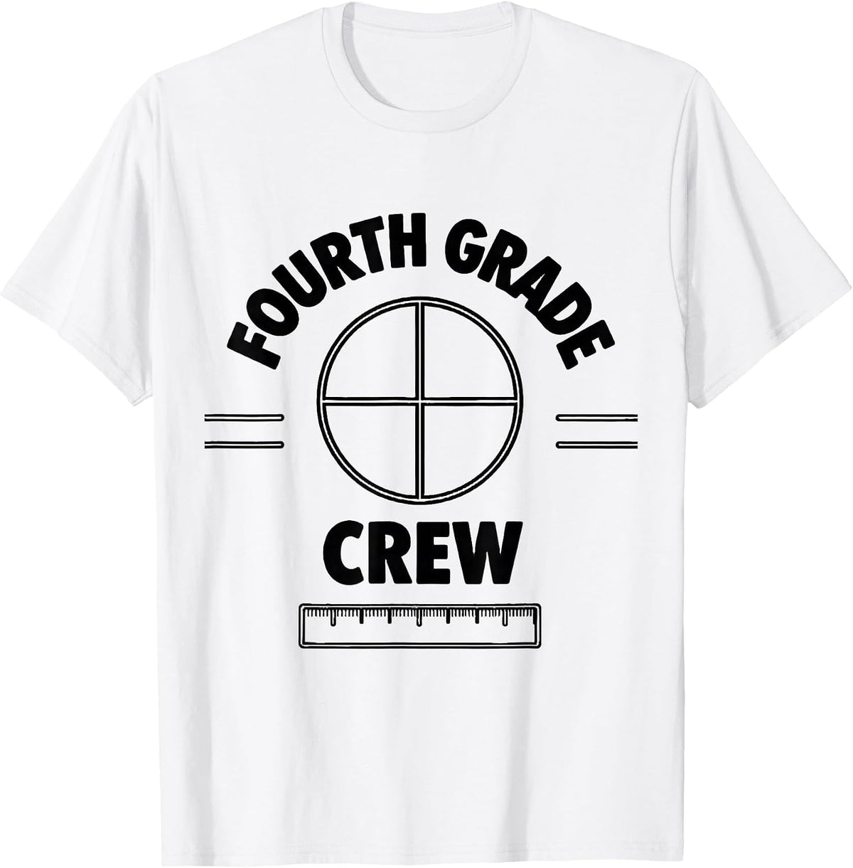 Men's Fourth Grade Crew Funny Teacher Humor Grade Level Pride T-Shirt - White
