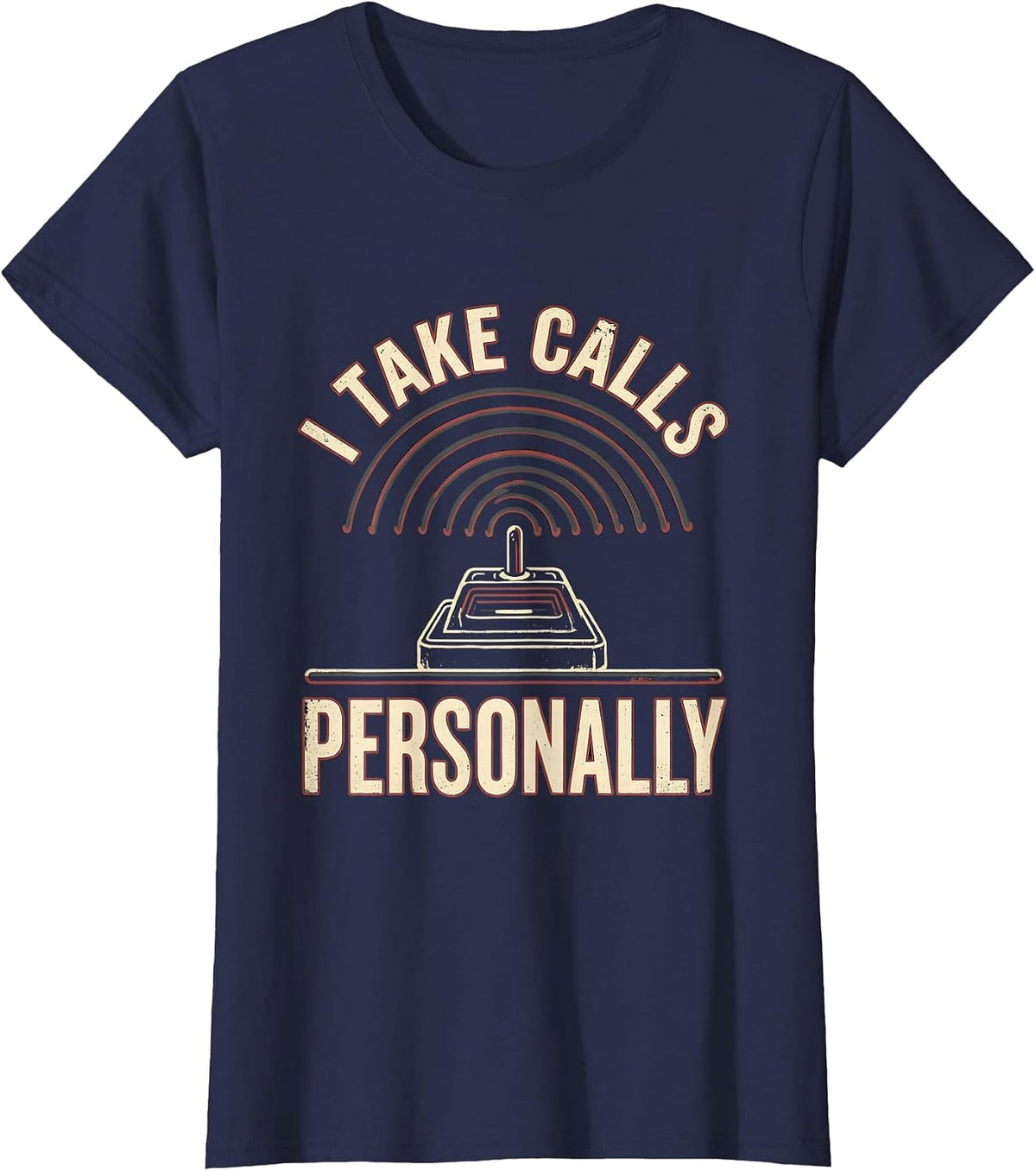 Women's I Take Calls Personally Vintage Ham Radio Operator Funny T-Shirt - Navy Blue