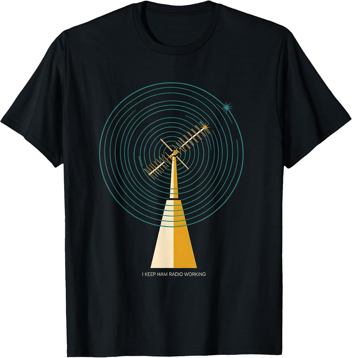Men's I Keep Ham Radio Working Midcentury Modern Amateur Radio T-Shirt - Black