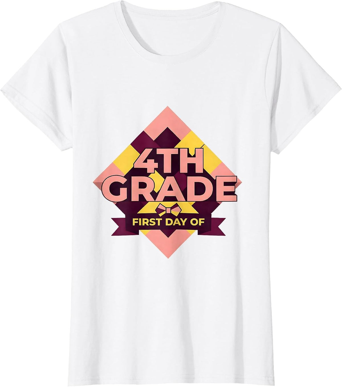 Women's First Day Of 4th Grade Coquette Bow Back To School Gift T-Shirt - White