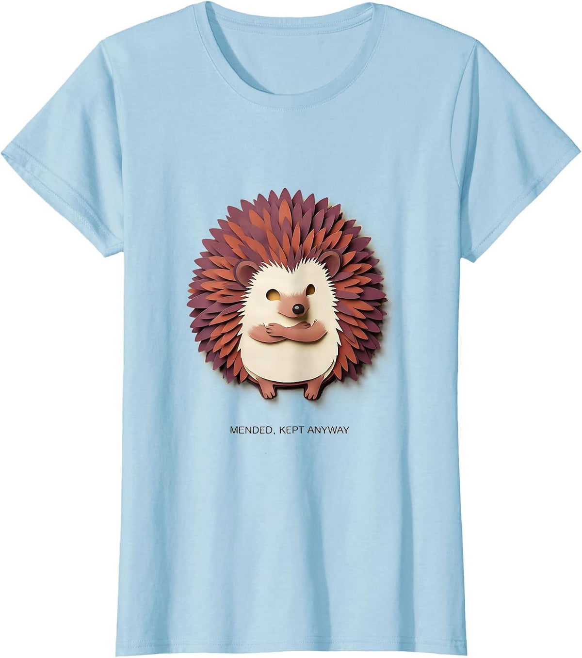 Women's Mended, Kept Anyway Pastel Goth Kawaii Chibi Hedgehog T-Shirt - Baby Blue