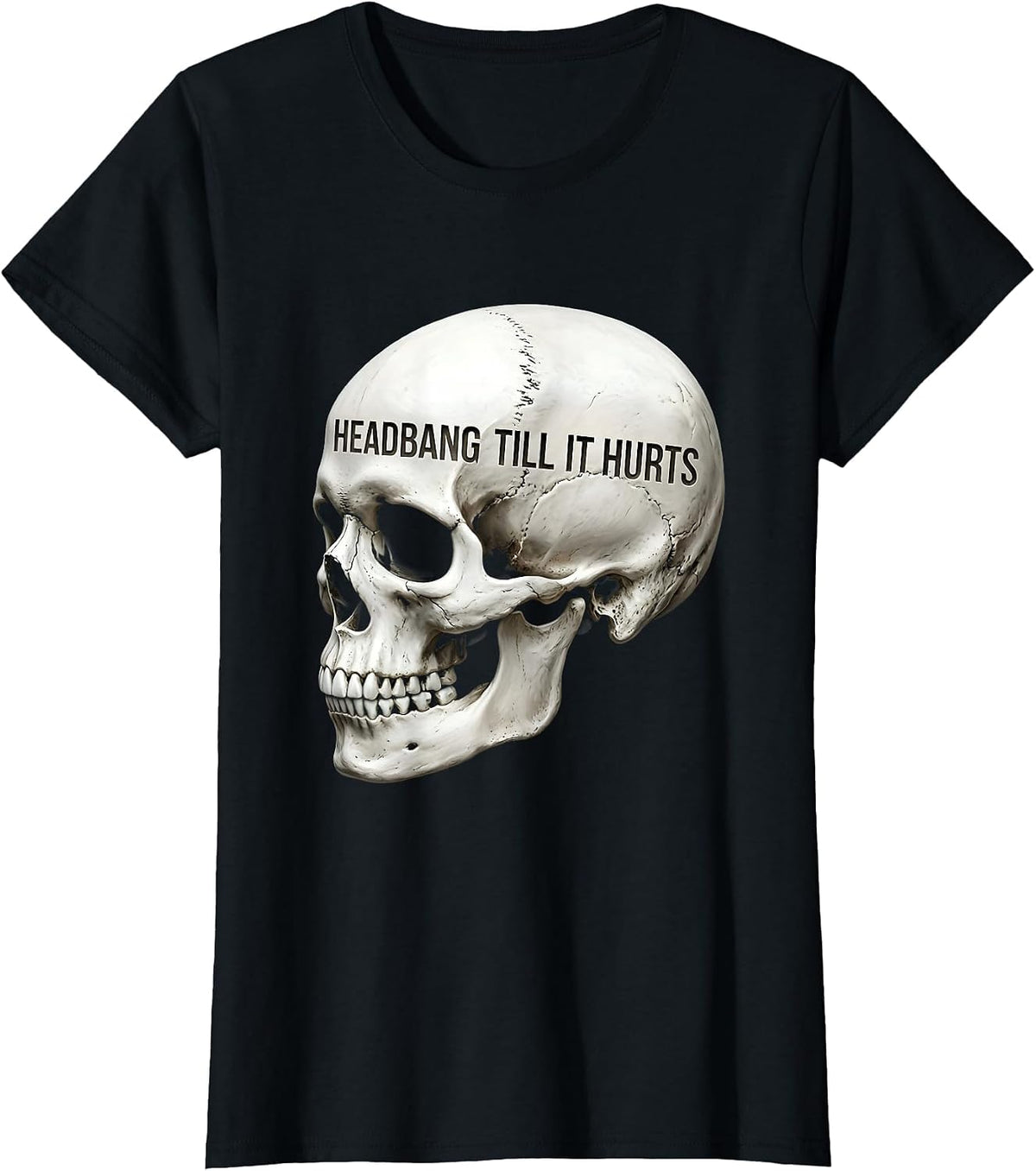 Headbang Till It Hurts Metal Music Design T-Shirt - Black