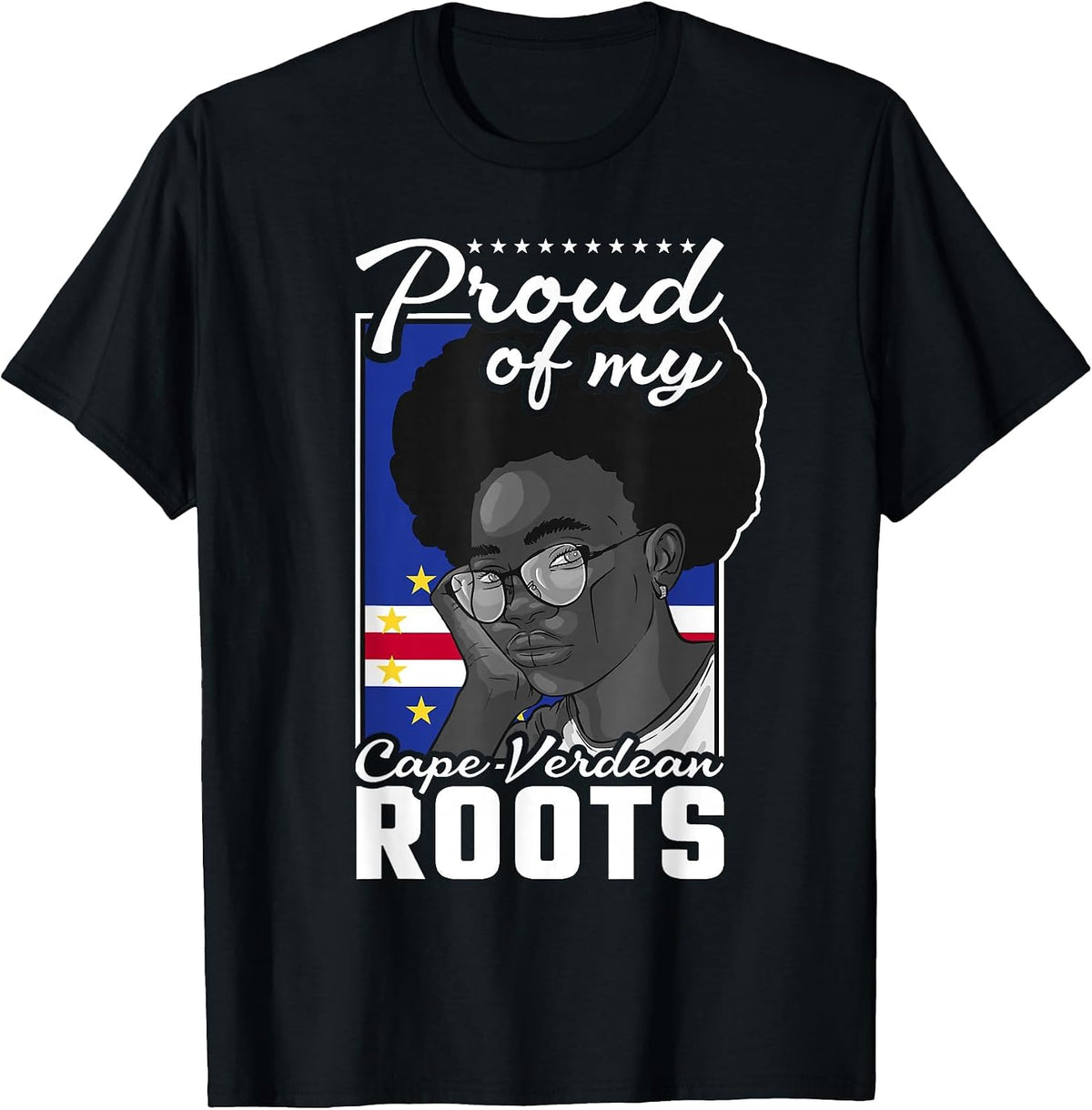 Proud Cape Verdean Roots Black History Month, Cape Verde T-Shirt - Black