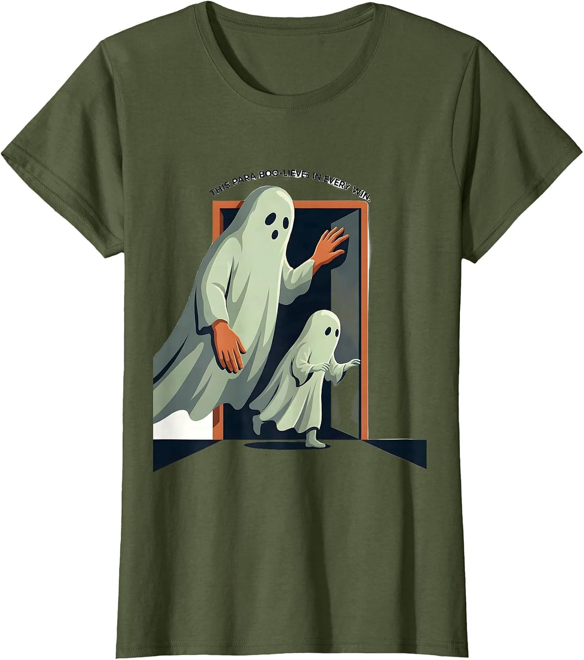Women's This Para Boo-lieves In Every Win Funny Paraprofessional T-Shirt - Olive Green