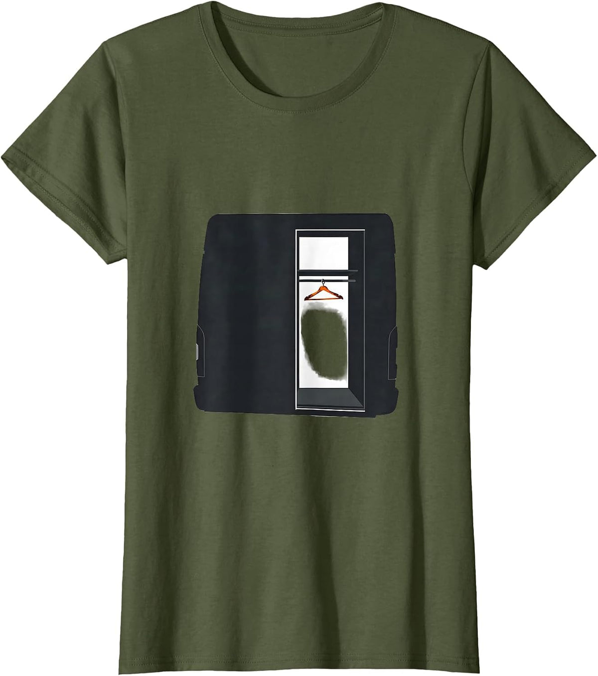 Women's Sliding Van Door Wardrobe Retro Van Life Nomads T-Shirt - Olive Green