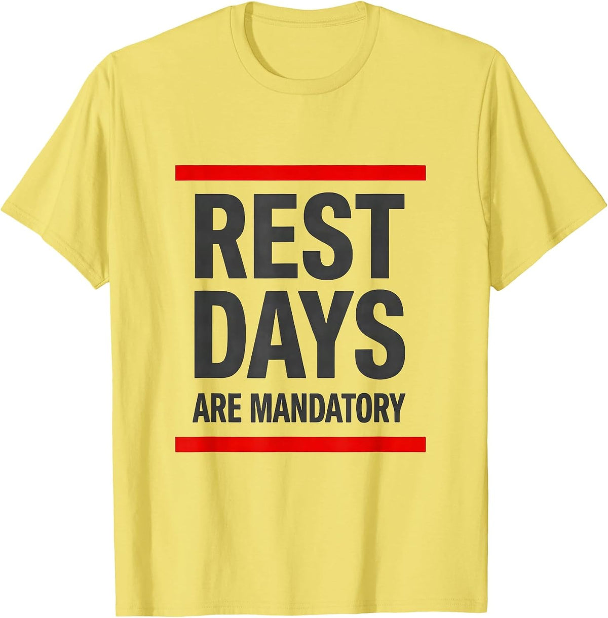 Men's Rest Days Are Mandatory Funny Gym Workout Weightlifting T-Shirt - Lemon Yellow