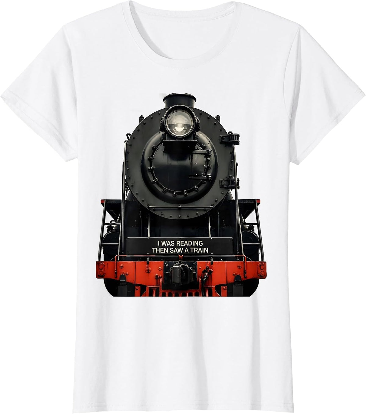 I Was Reading, Then Saw A Train Funny Train Enthusiast Model T-Shirt - White