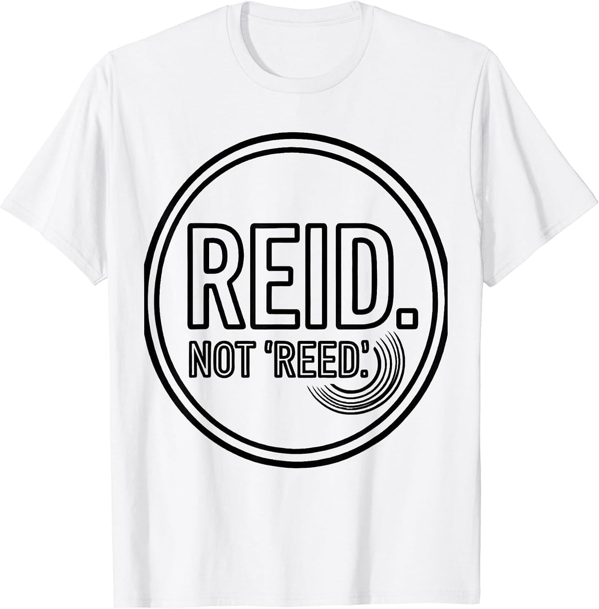 Men's REID Not Reed Bold Name Typography Van Life Travel Gift T-Shirt - White