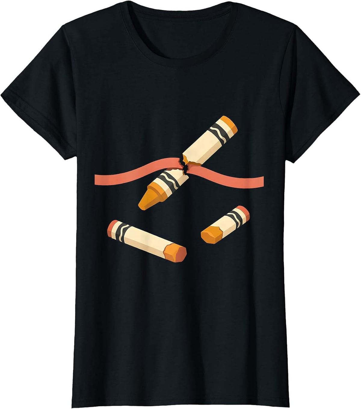 Broken Crayons Awareness Ribbon Mental Health Support T-Shirt - Black
